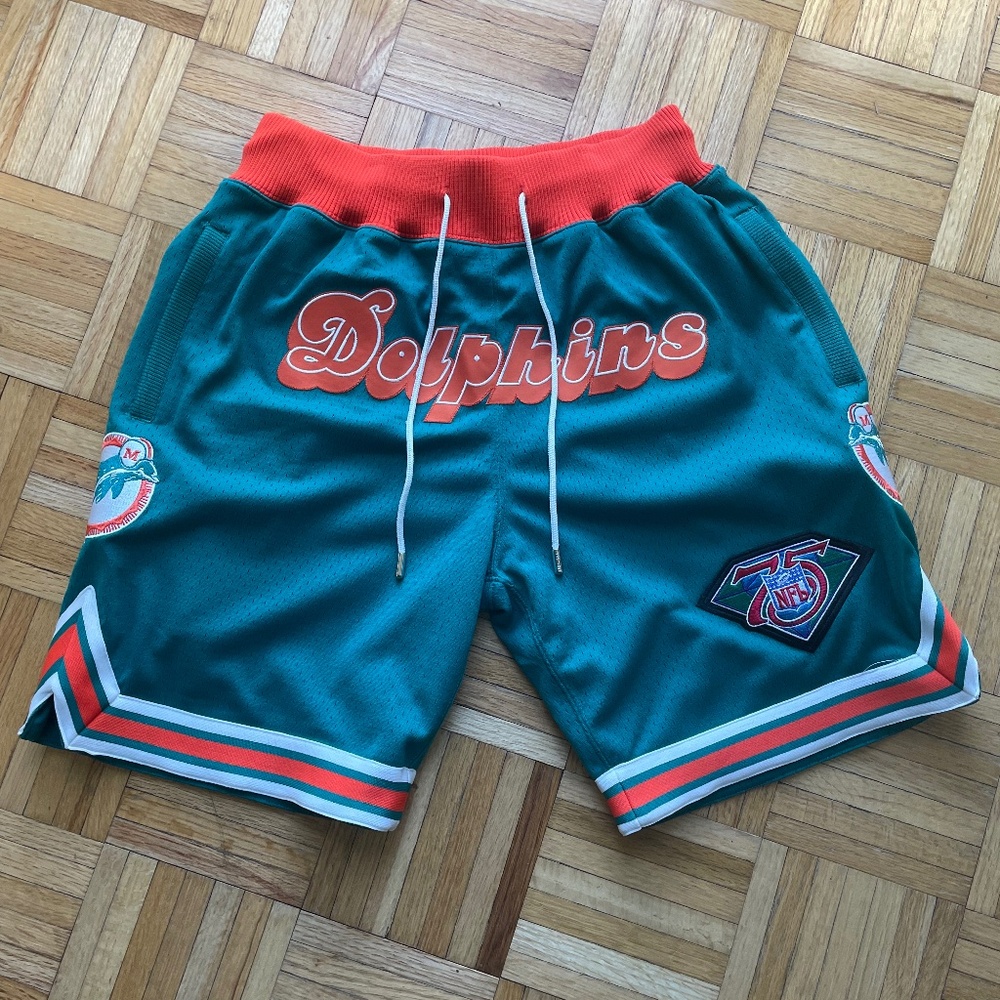 BNWT  Just Don  Mitchell & Ness Miami Dolphins Shorts Small S 36 AUTHENTIC